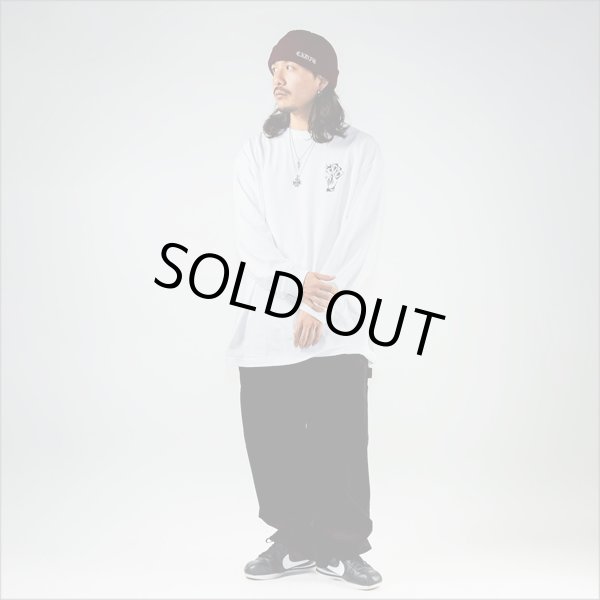 画像6: KustomStyle カスタムスタイル P.L.O SKULL L/S Tシャツ WHITE (6)