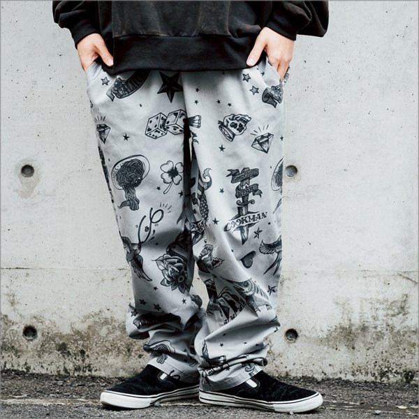 画像11: 【送料無料】COOKMAN クックマン Chef パンツ Old Tattoo GRAY (11)