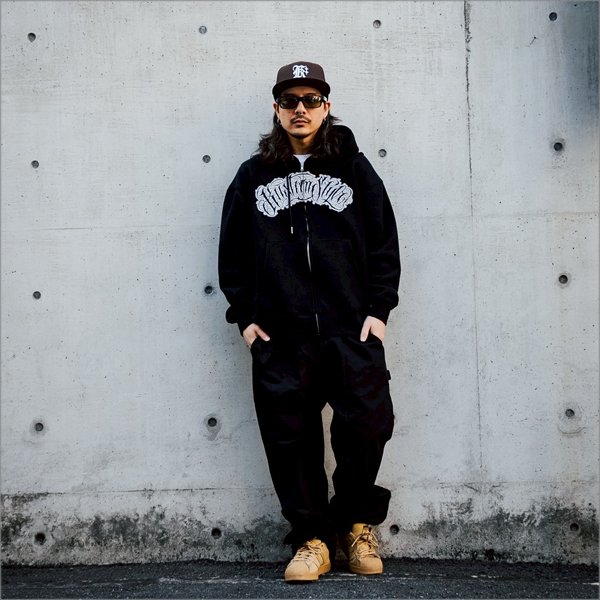 画像5: 【送料無料】KustomStyle カスタムスタイル HAVOC ZIPパーカー BLACK (5)