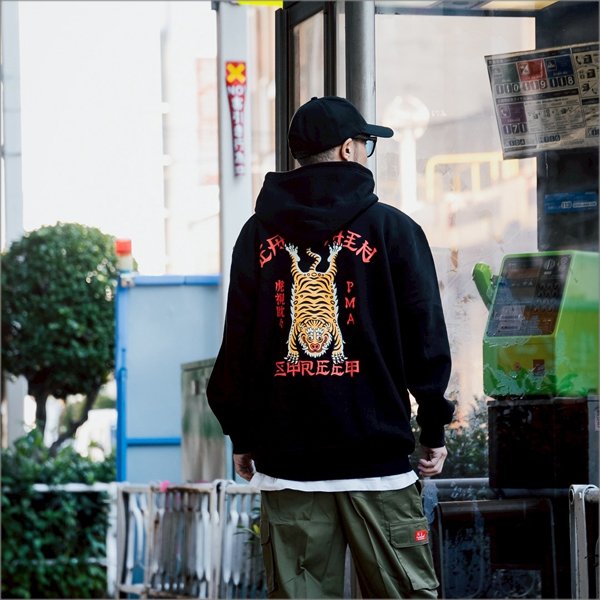 画像18: 【送料無料】CAPTAIN STREET Tiger P/Oパーカー BLACK キャプテンストリート (18)