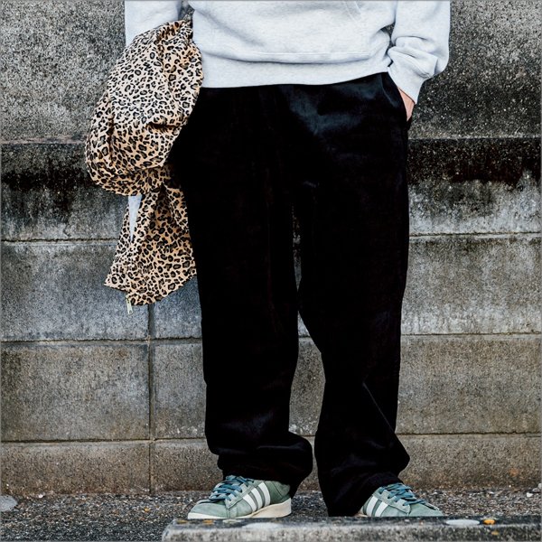 画像16: 【送料無料】COOKMAN クックマン Semiwide Chef パンツ コーデュロイ BLACK (16)