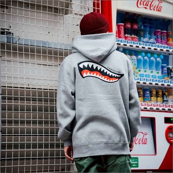 画像10: 【送料無料】CAPTAIN STREET Shark Mouth P/Oパーカー GRAY キャプテンストリート (10)