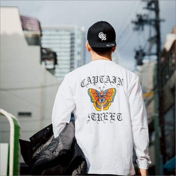 画像11: CAPTAIN STREET Butterfly L/S Tシャツ WHITE キャプテンストリート (11)