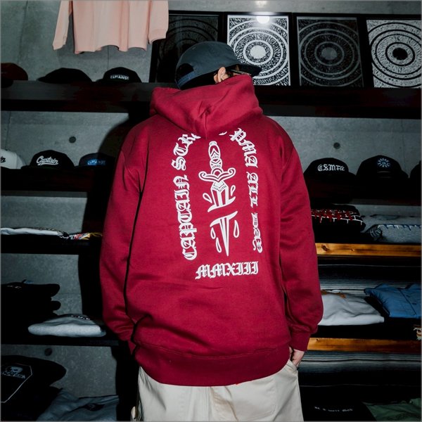 画像10: 【送料無料】CAPTAIN STREET Dagger P/Oパーカー BURGUNDY キャプテンストリート (10)