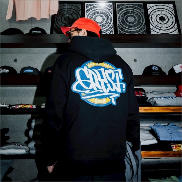 画像9: 【送料無料】CAPTAIN STREET Circle P/Oパーカー BLACK キャプテンストリート (9)