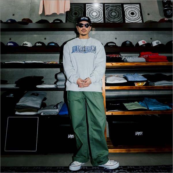 画像10: 【送料無料】KustomStyle カスタムスタイル CHAVO LOGO クルーネックスウェット ASH (10)