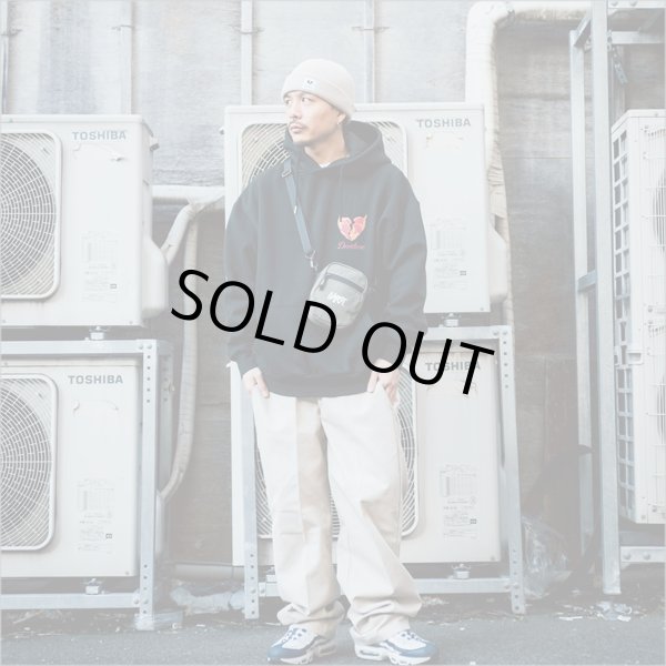 画像6: 【送料無料】Deviluse デビルユース Flame Heart P/Oパーカー BLACK (6)