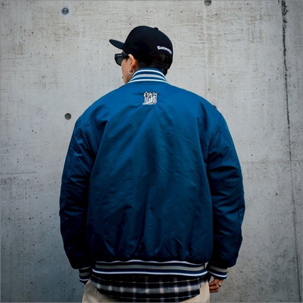 画像9: 【送料無料】KustomStyle カスタムスタイル CHAVO LOGO NYLON STADIUM JKT BLUE (9)