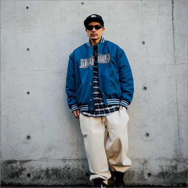 画像8: 【送料無料】KustomStyle カスタムスタイル CHAVO LOGO NYLON STADIUM JKT BLUE (8)