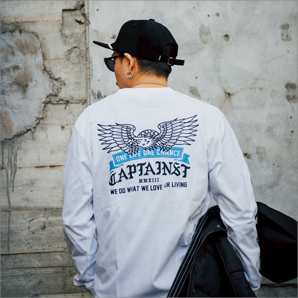 画像14: CAPTAIN STREET Eagle L/S Tシャツ WHITE キャプテンストリート (14)