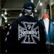 画像6: 【送料無料】KustomStyle カスタムスタイル IRON CROSS クルーネックスウェット BLACK (6)