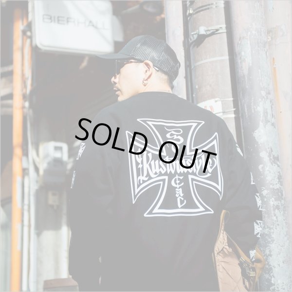 画像7: 【送料無料】KustomStyle カスタムスタイル IRON CROSS クルーネックスウェット BLACK (7)