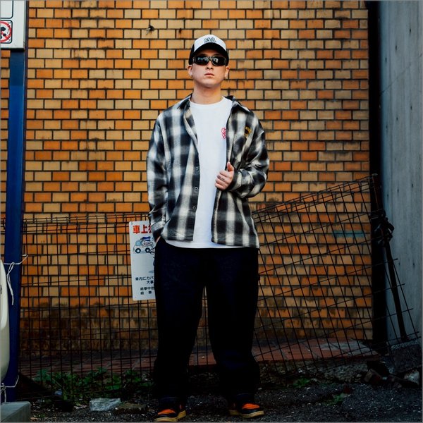 画像6: 【送料無料】KustomStyle カスタムスタイル ROOTED IN THE STREETS L/Sチェックシャツ WHITE (6)