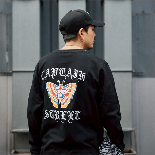 画像9: CAPTAIN STREET Butterfly L/S Tシャツ BLACK キャプテンストリート (9)