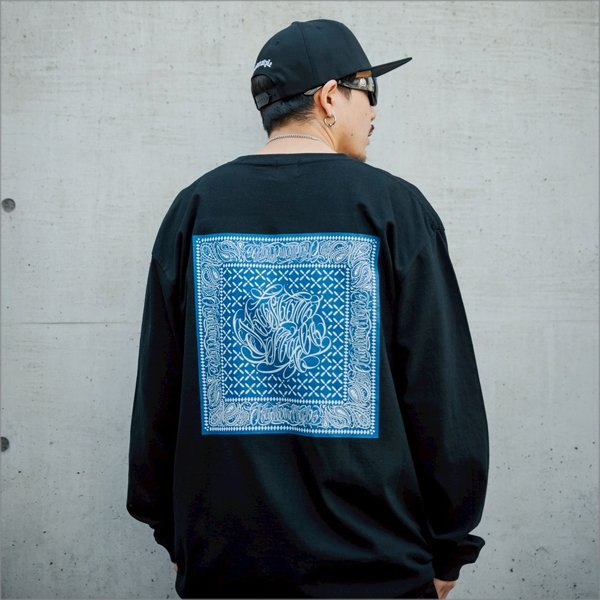 画像11: KustomStyle カスタムスタイル FUCKIN' BANDANA L/S Tシャツ BLACK	 (11)