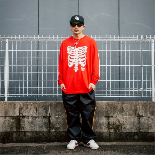画像7: CAPTAIN STREET Bone L/S Tシャツ RED キャプテンストリート (7)