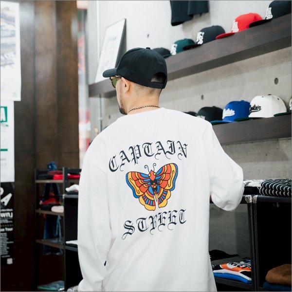 画像15: CAPTAIN STREET Butterfly L/S Tシャツ WHITE キャプテンストリート (15)