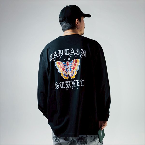 画像11: CAPTAIN STREET Butterfly L/S Tシャツ BLACK キャプテンストリート (11)