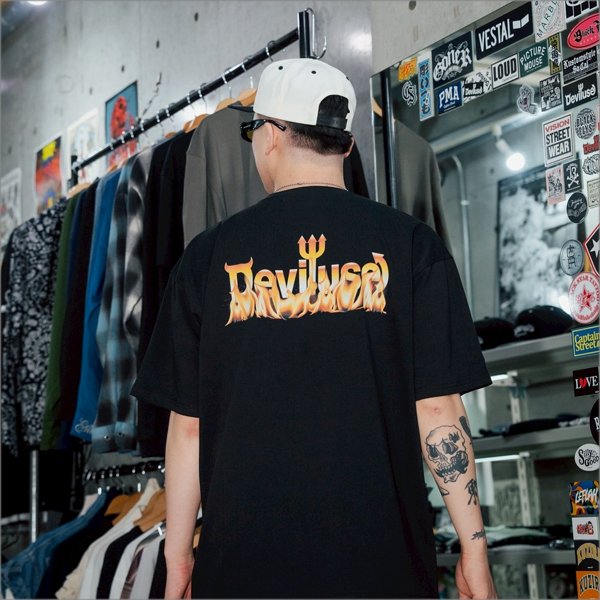 画像7: Deviluse デビルユース Flame Logo Tシャツ BLACK (7)
