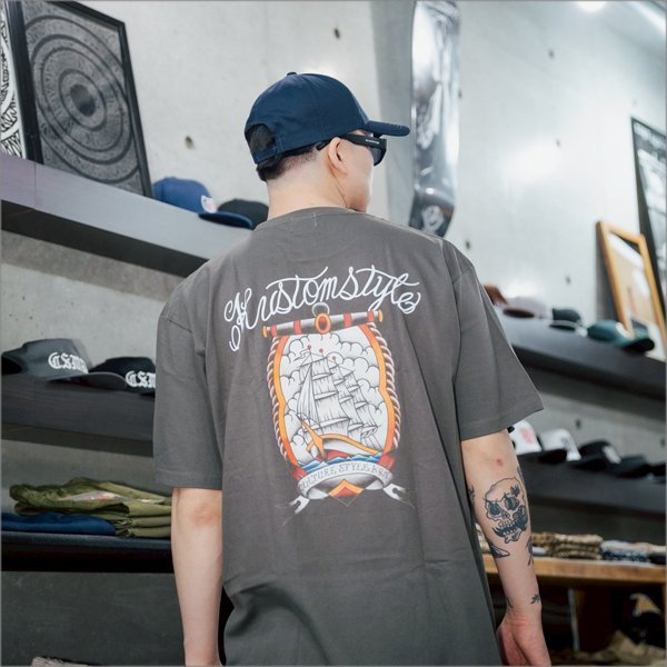 画像7: KustomStyle カスタムスタイル SHIP Tシャツ H.BLACK (7)