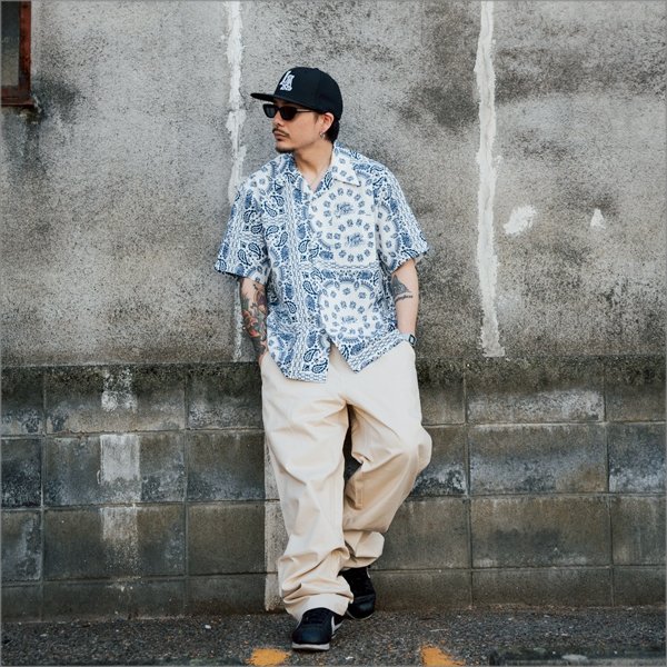 画像7: 【送料無料】KustomStyle カスタムスタイル NORM BANDANA S/S オープンカラーシャツ WHITE (7)