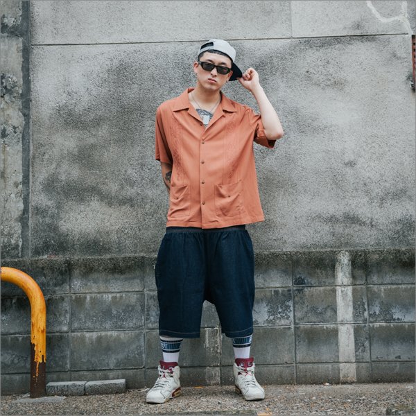 画像6: 【送料無料】KustomStyle カスタムスタイル LONGROOF S/S キューバシャツ BURNT ORANGE (6)