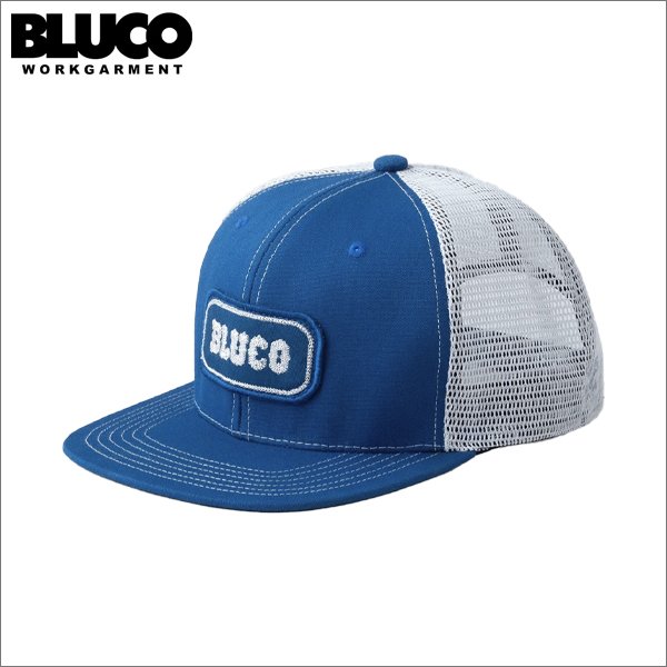 画像1: BLUCO ブルコ メッシュキャップ -PATCH- BLUE-WHITE (1)