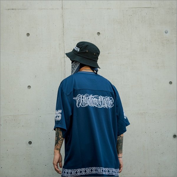 画像9: 【送料無料】KustomStyle カスタムスタイル FUCKIN' SCRIPT- FOOTBALL JERSEY NAVY (9)