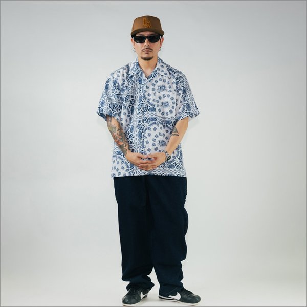 画像8: 【送料無料】KustomStyle カスタムスタイル NORM BANDANA S/S オープンカラーシャツ WHITE (8)