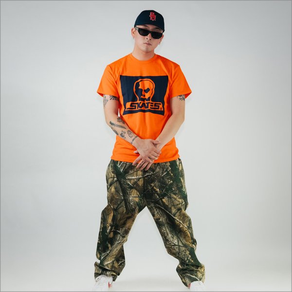 画像4: 【送料無料】SKULL SKATES スカルスケーツ SURF BIRD Tシャツ ORANGE/NAVY (4)