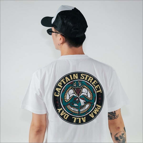 画像14: 【20％OFF】CAPTAIN STREET Snake Tシャツ WHITE キャプテンストリート (14)