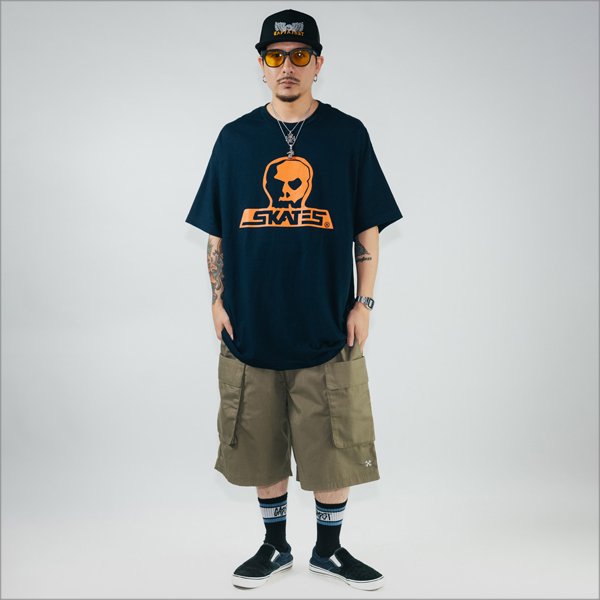 画像4: 【送料無料】SKULL SKATES スカルスケーツ UNION76 Tシャツ NAVY/ORANGE (4)