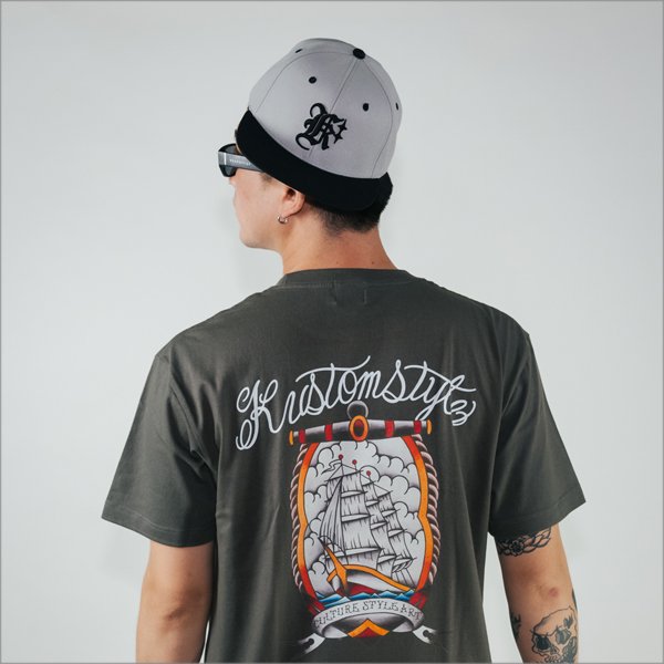 画像11: KustomStyle カスタムスタイル SHIP Tシャツ H.BLACK (11)