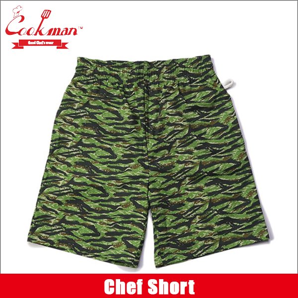 画像1: COOKMAN クックマン Chef ショーツ Ripstop Tiger Camo GREEN (1)