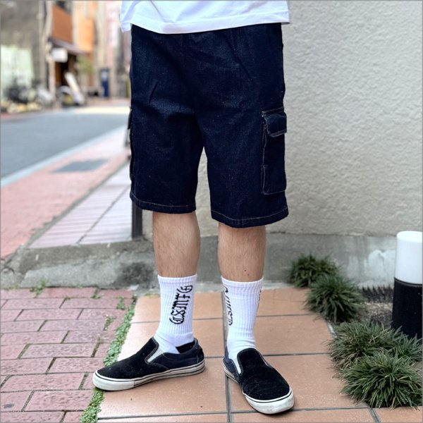 画像3: 【送料無料】COOKMAN クックマン Chef カーゴショーツ DENIM (3)