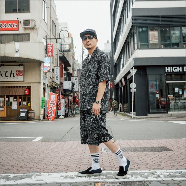 画像5: 【送料無料】BLUCO ブルコ イージーショーツ -BANDANA- BLACK (5)