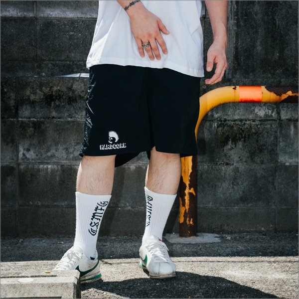 画像11: 【送料無料】SKULL SKATES スカルスケーツ HARDCOREロゴ ナイロンショーツ BLACK (11)