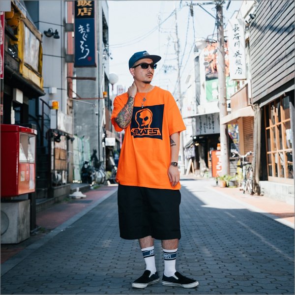 画像5: 【送料無料】SKULL SKATES スカルスケーツ SURF BIRD Tシャツ ORANGE/NAVY (5)