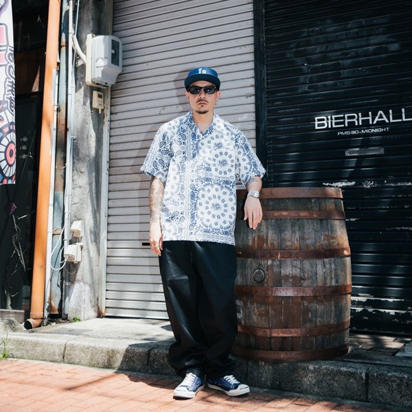 画像9: 【送料無料】KustomStyle カスタムスタイル NORM BANDANA S/S オープンカラーシャツ WHITE (9)