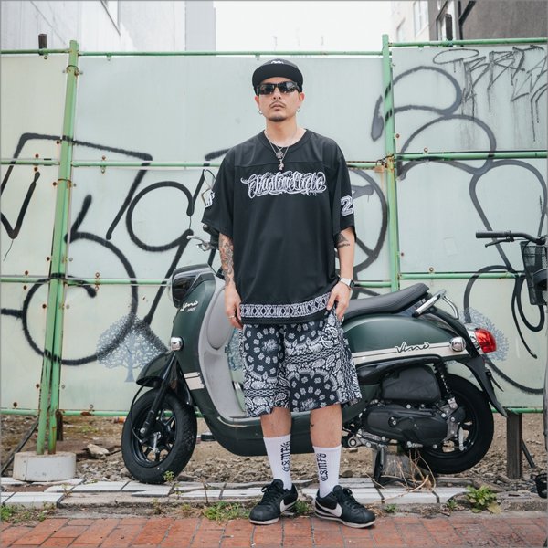 画像7: 【送料無料】KustomStyle カスタムスタイル NORM BANDANA ボードショーツ BLACK (7)