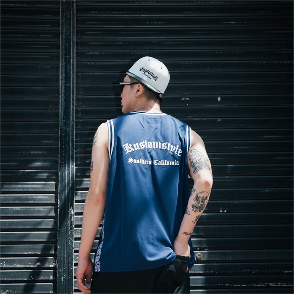 画像13: 【送料無料】KustomStyle カスタムスタイル GARDEN GROVEBASKET TANK JERSEY NAVY (13)