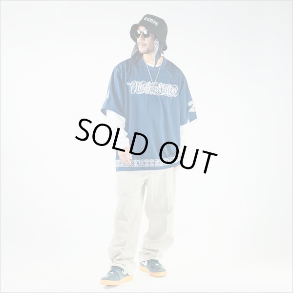 画像12: 【送料無料】KustomStyle カスタムスタイル FUCKIN' SCRIPT- FOOTBALL JERSEY NAVY (12)