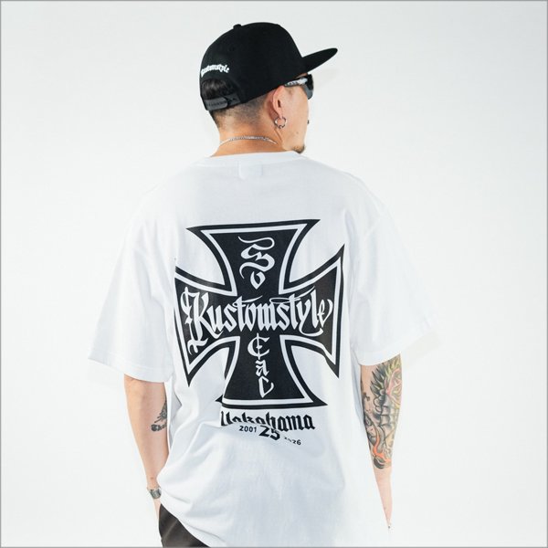 画像9: KustomStyle カスタムスタイル IRON CROSS 25th Tシャツ WHITE (9)