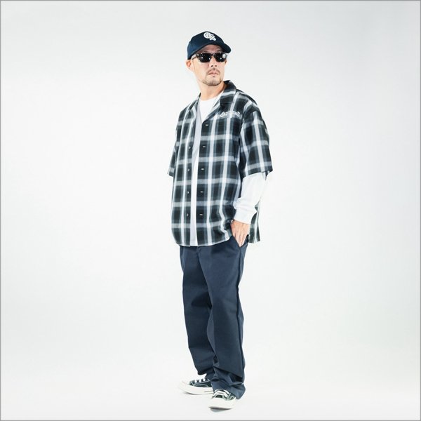 画像7: 【送料無料】CAPTAIN STREET CRN Logo S/Sチェックシャツ BLACK キャプテンストリート (7)