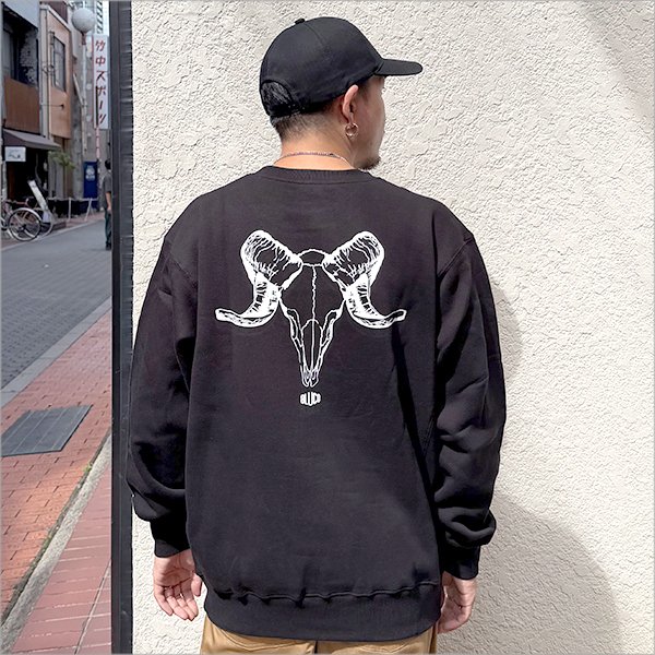 画像3: 【送料無料】BLUCO ブルコ スウェットシャツ -BONES- BLACK (3)