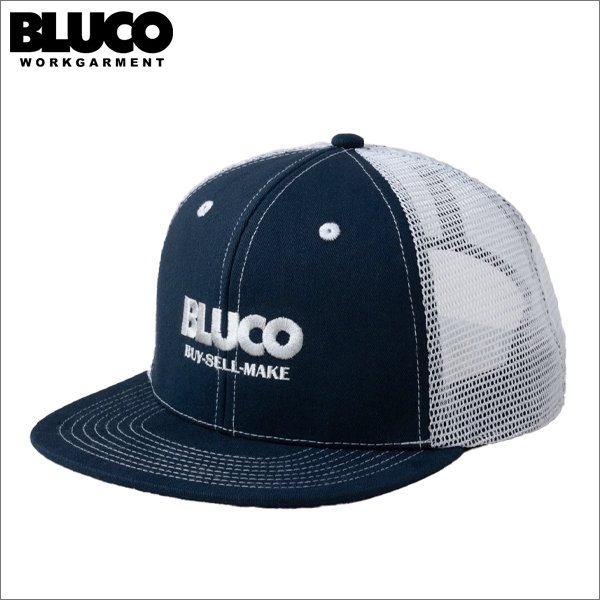 画像1: BLUCO ブルコ 6PANEL MESH CAP -LOGO- NAVY/WHITE (1)