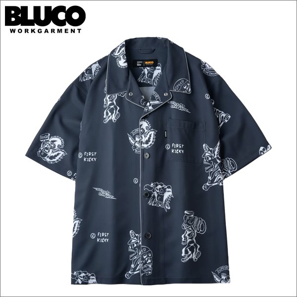 画像1: 【送料無料】BLUCO ブルコ POOLSIDE SHIRT S/S -Tattoo- CHARCOAL (1)