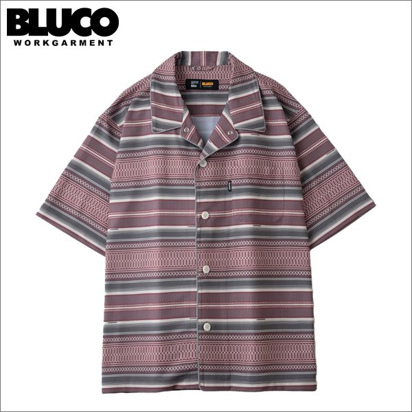 画像1: 【送料無料】BLUCO ブルコ POOLSIDE SHIRT S/S -Mexican- BURGUNDY (1)