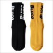 画像2: BLUCO ブルコ 2-PACK SOX -Logo- BLACK/WHITE・YELLOW/BLACK (2)