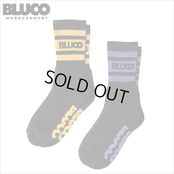 画像1: BLUCO ブルコ 2-PACK SOX -Line-  BLACK/MUSTARD・BLACK/PURPLE (1)